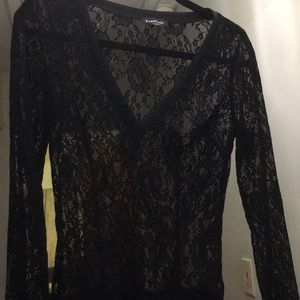 Black Bebe lace body suit
